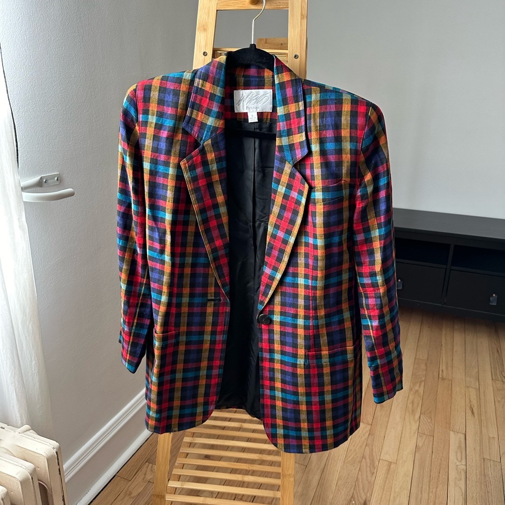 Vintage Lined Linen Blazer